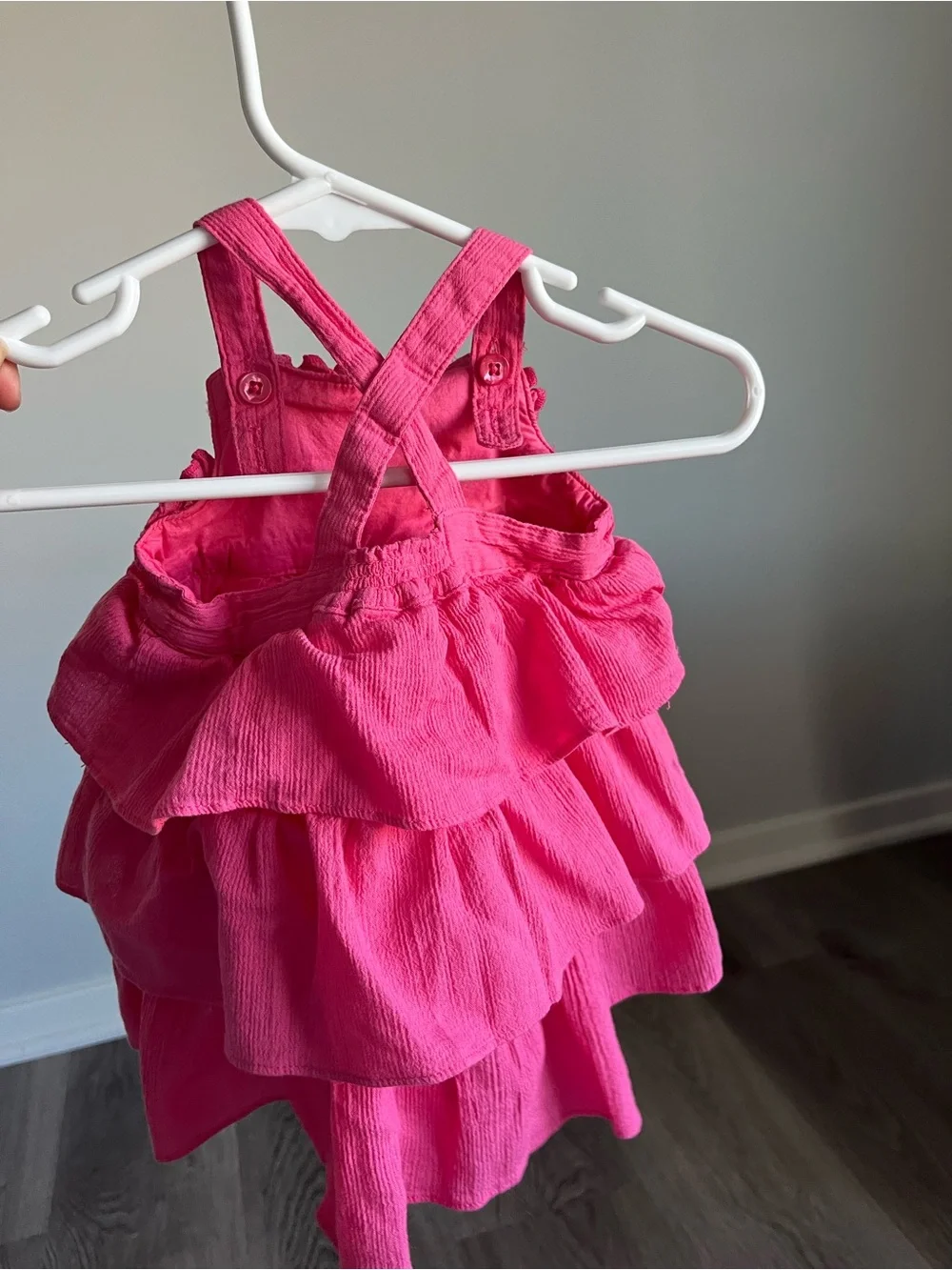 OshKosh B'gosh Hot Pink Tiered Ruffle Jumper with Flower